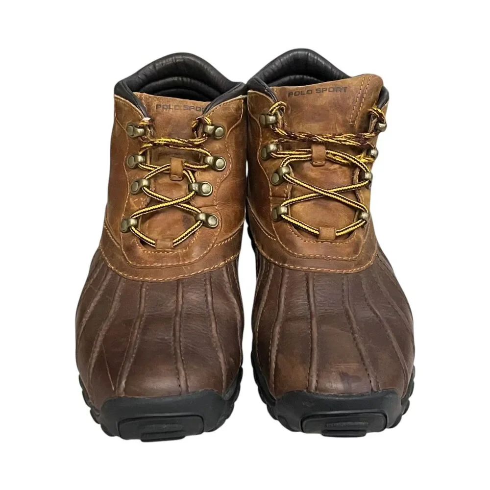 Polo Sport Ralph Lauren Dover II Leather Duck Boots Waterproof Brown Men's 12